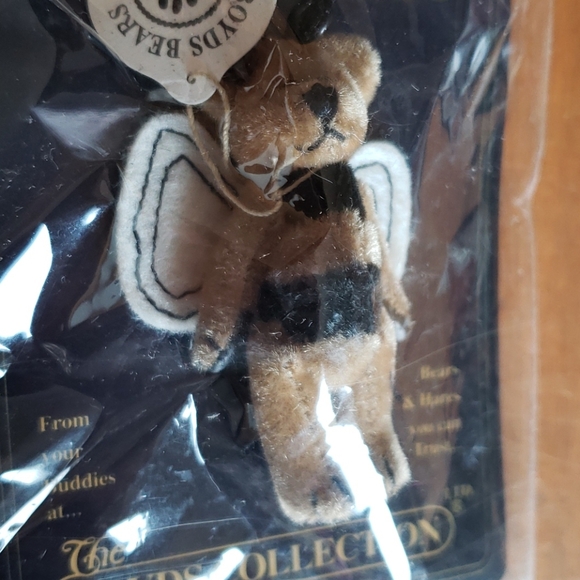 Boyd's Tiny Handmade Brown Bear Pin 2" Butterfly
